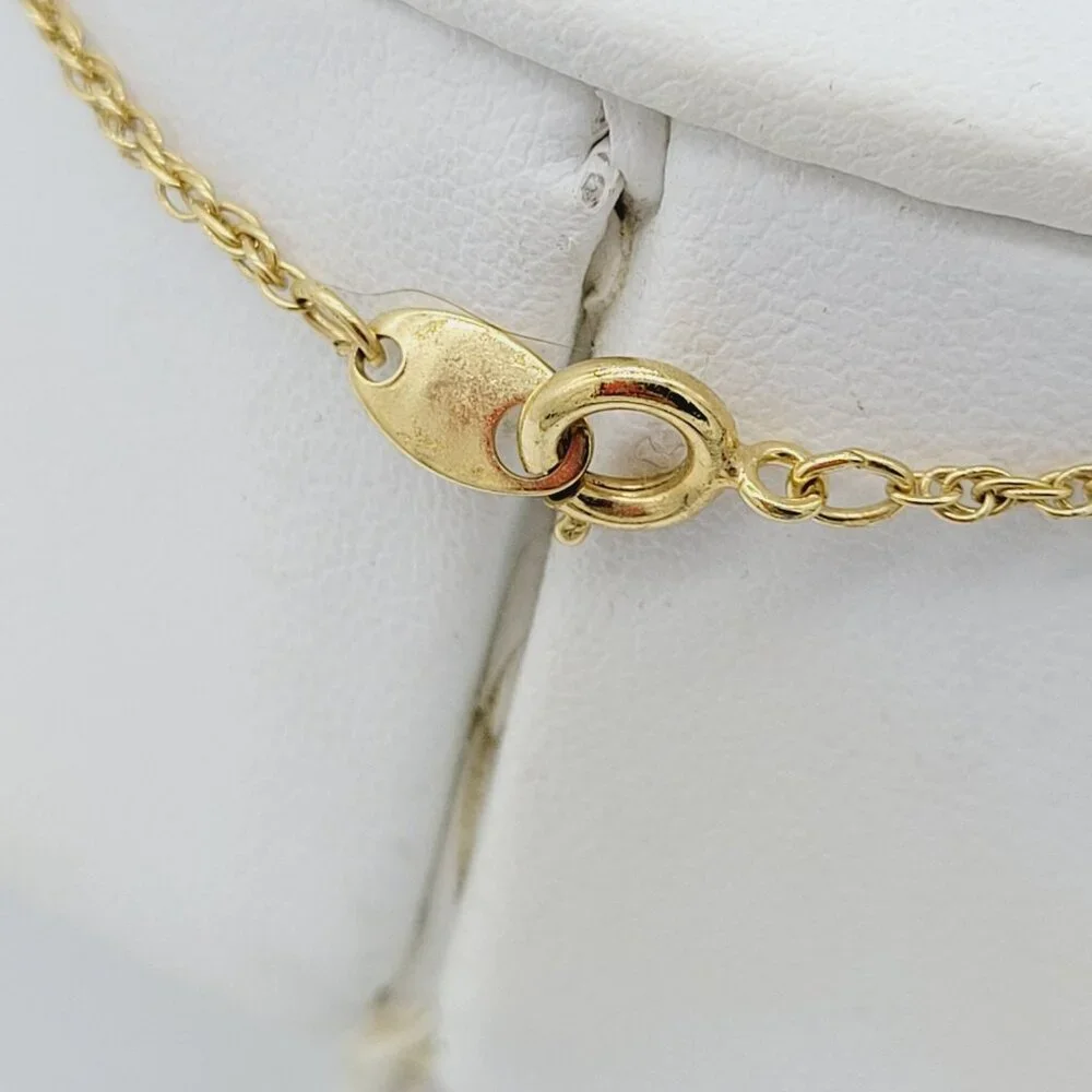 Vintage Avon 1993 Openwork Heart Jade Collar Necklace CZ's Gold Tone 16
